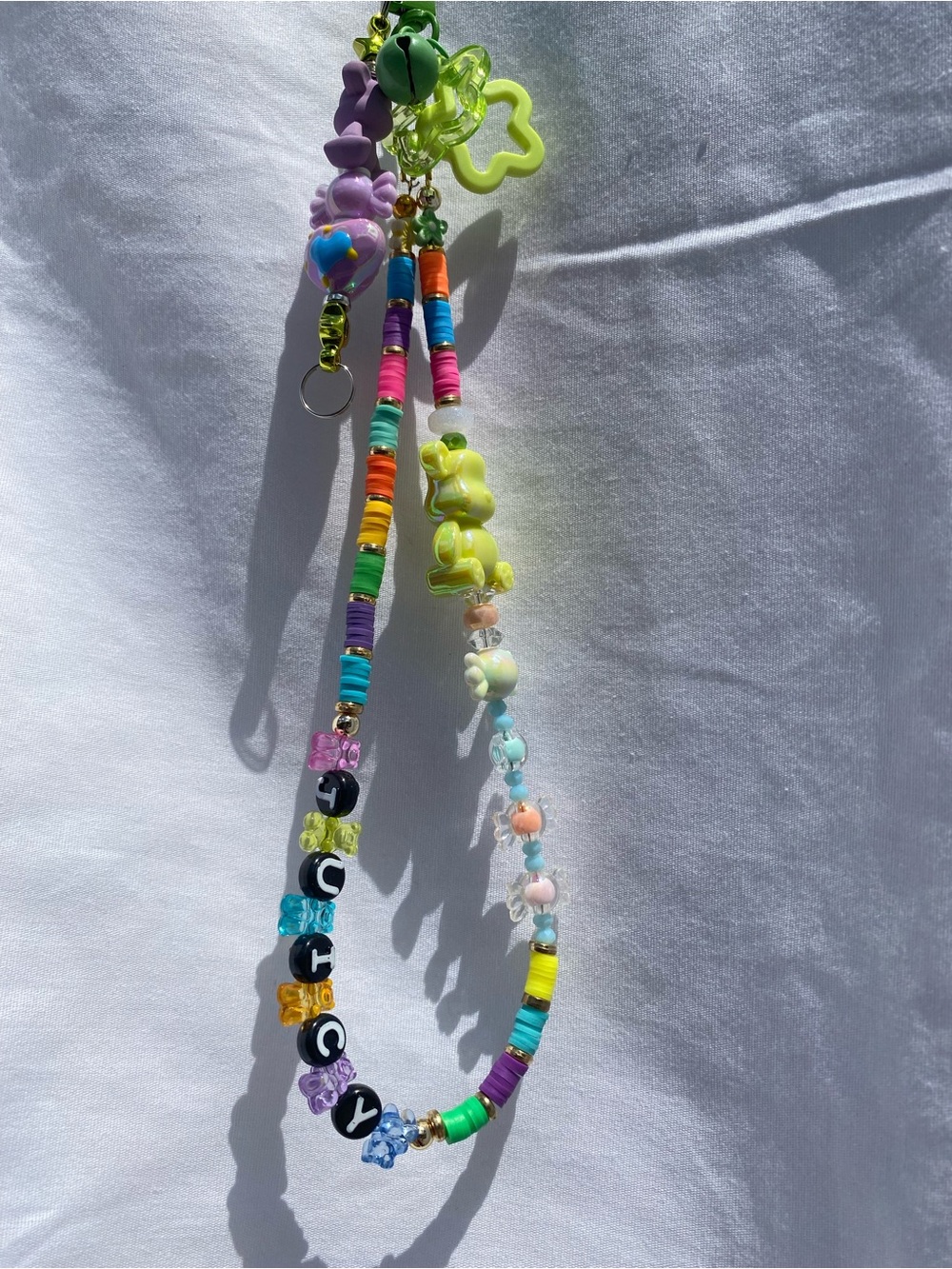 Colorful Beaded Multicolor Keychain Gummy Bear “Juicy”